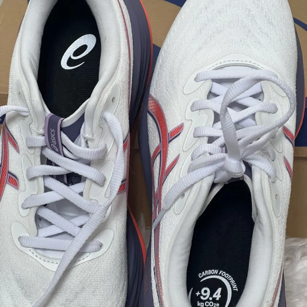 ASICS Gel-Cumulus (27) SZ: (8.5) White,Grayish,Purple, Coral, Shoes Tried-On NIB - Picture 2 of 9